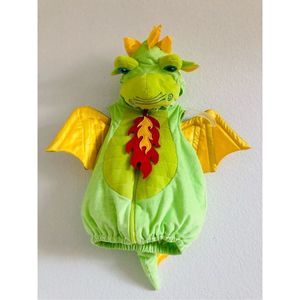 FAO Schwarz Baby Toddler Halloween Costume Size 12m /18m Plush Fire Dragon green